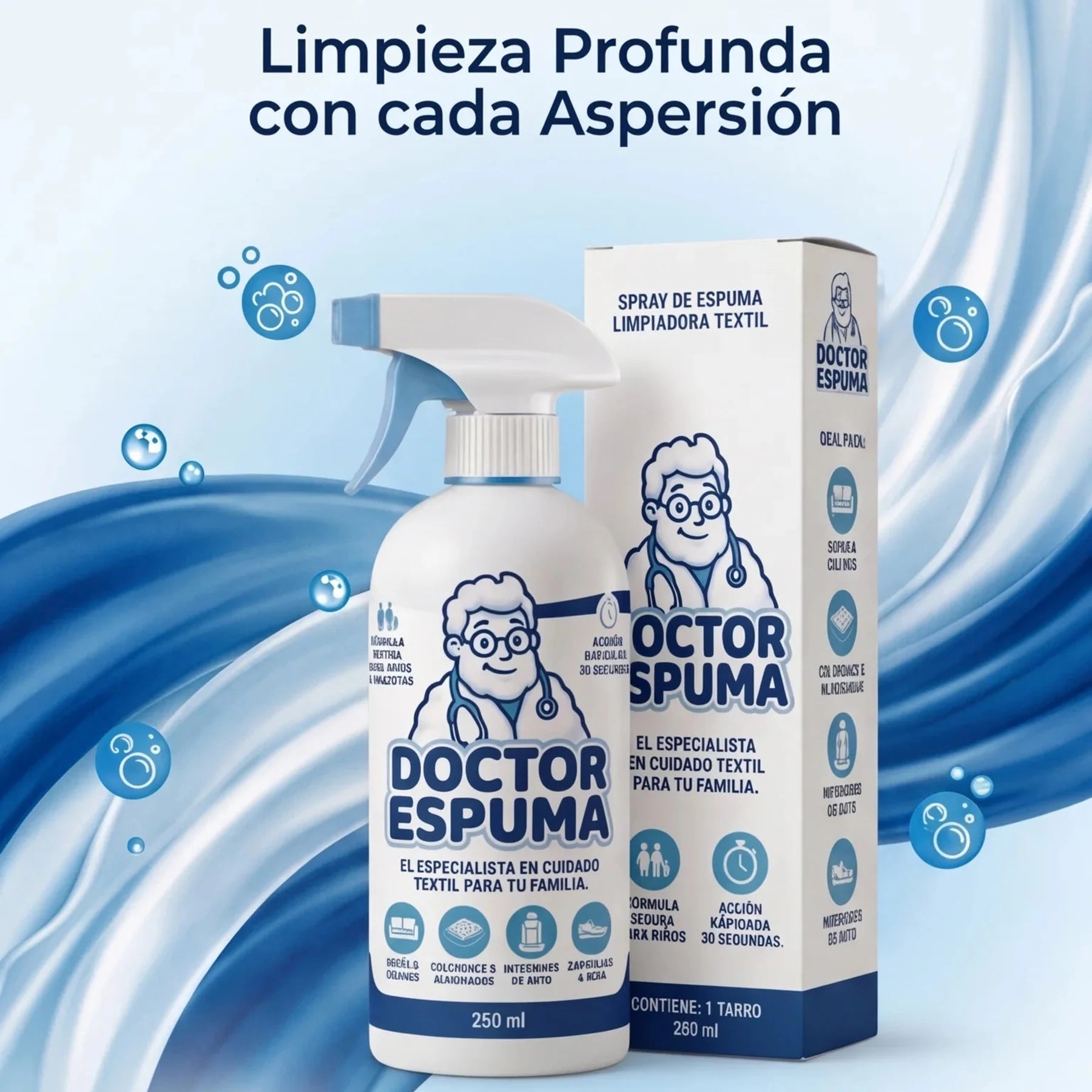 Doctor Espuma aplicado sobre un sofá